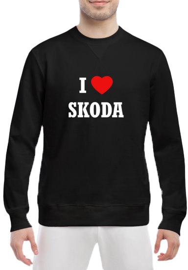 

Свитшот мужской Globuspioner I Love Skoda спереди класический рукав чёрный 142926325