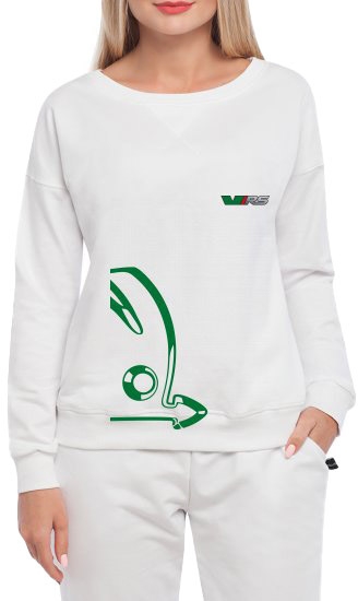 

Свитшот женский Globuspioner Skoda Auto VIRS спереди спущенный рукав белый 666446415