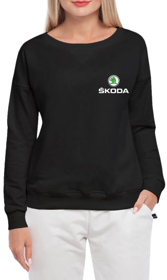 

Свитшот женский Globuspioner Skoda Mini Logo спереди спущенный рукав чёрный 666476425