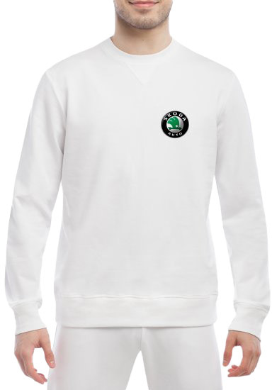 

Свитшот мужской Globuspioner Skoda Auto Mini Logo спереди класический рукав белый 666516316