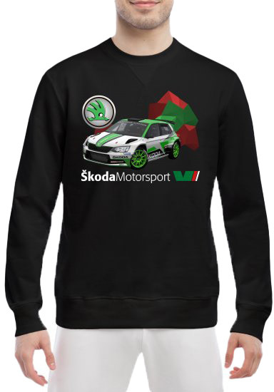 

Свитшот мужской Globuspioner Skoda Fabia R5 EVO спереди класический рукав чёрный 753136327