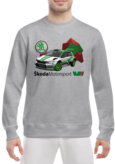 

Свитшот мужской Globuspioner Skoda Fabia R5 EVO спереди класический рукав серый 7531363285