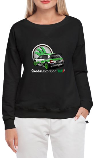 

Свитшот женский Globuspioner Skoda Fabia R5 EVO 3 спереди спущенный рукав чёрный 753166425