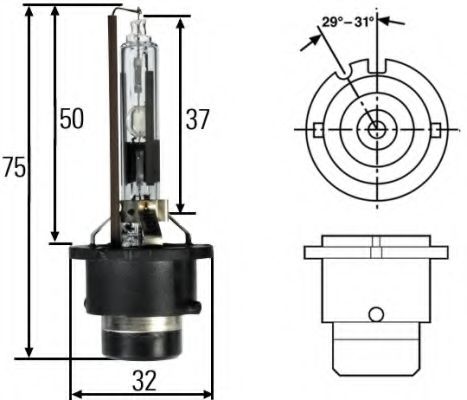 

Автолампы Behr Hella 8GS007001151 Standard D2R P32d-3 35 W прозрачная