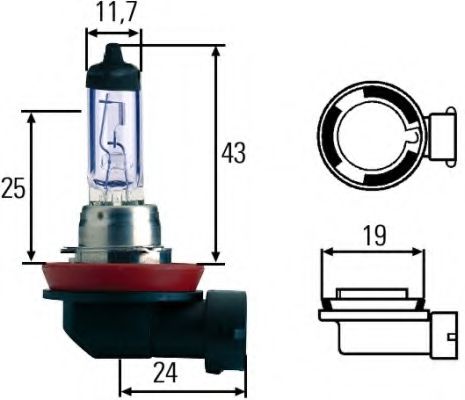 

Автолампа Behr Hella 8GH008356181 H8 PGJ19-1 35 W прозрачная