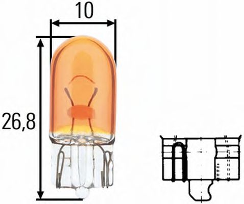 

Автолампа Behr Hella 8GP003594541 Standard WY5W W2,1x9,5d 5 W желтый