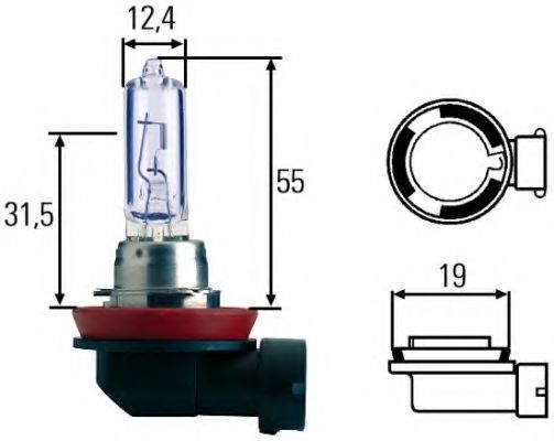 

Автолампа Behr Hella 8GH008357181 H9 PGJ19-5 65 W прозрачная