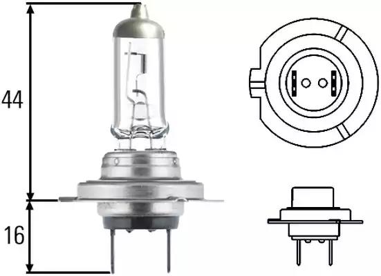 

Автолампа Behr Hella 8GH007157551 H7 PX26d 55 W прозрачная