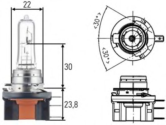 

Автолампы Behr Hella 8GJ168119001 Standard H15 PGJ23T-1 15 W 55 W прозрачная