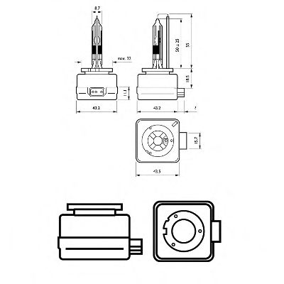 

Автолампа Philips 42306VIC1 Vision D3R PK32d-6 35 W прозрачная