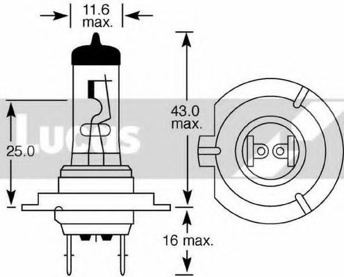 

Автолампа Lucas LLB477P H7 PX26d 55 W прозрачная