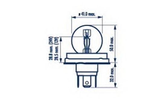 

Автолампа Narva 49211 Standard R2 P45t 40 W 45 W прозрачная