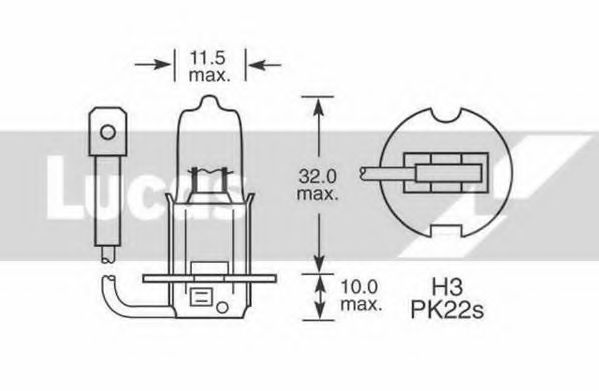 

Автолампа Lucas LLB460 H3 PK22s 70 W прозрачная