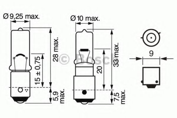 

Автолампа Bosch 1987302285 Long Life H6W BAX9s 6 W прозрачный