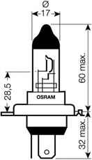 

Автолампа Osram 64185 Original HS1 PX43t 35 W прозрачный