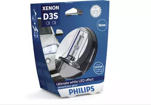 

Автолампа Philips 42403WHV2S1 WhiteVision D3S PK32d-5 35 W прозрачная