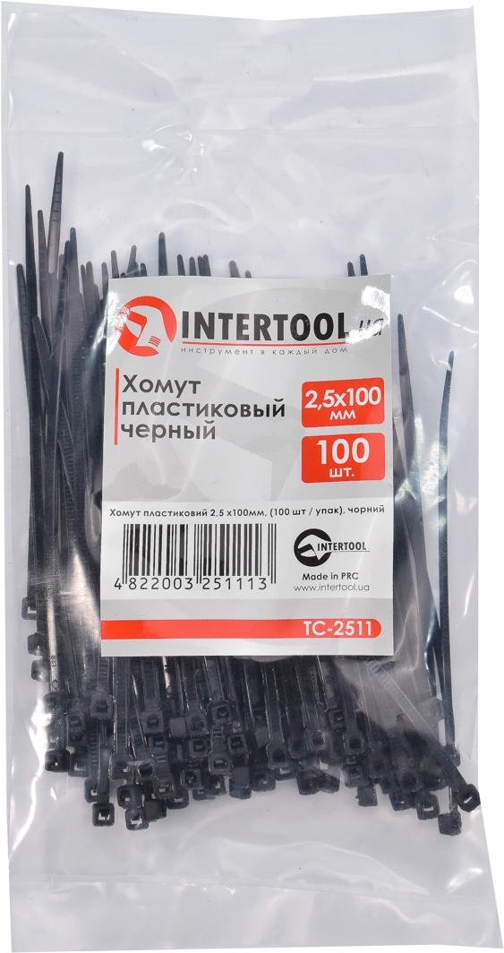 

Стяжка Intertool TC-2511 0,1 м 2,5 мм 100 шт