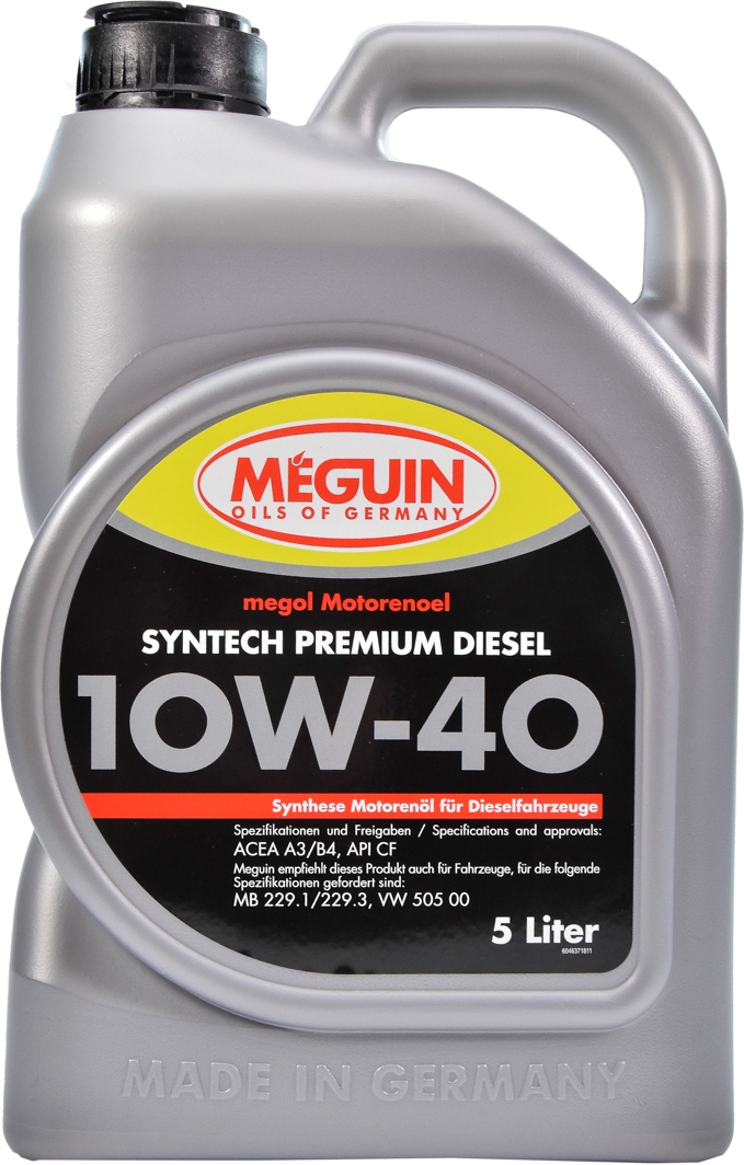 

Моторное масло Meguin Syntech Premium Diesel 10W-40 синтетическое 4637