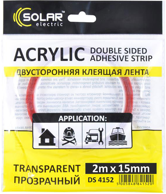 

Двухсторонний скотч Solar DS4152 акриловая 15 x 2000