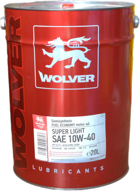 

Моторное масло Wolver Super Light 10W-40 полусинтетическое 4260360940613