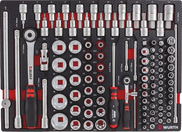 

Набор торцевых головок и комплектующих Würth 0965905922 94 шт. 1/2", 1/4"