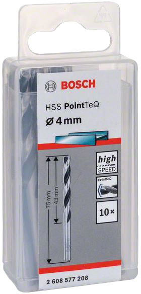 

Набор сверл Bosch 2608577208 спиральных по металлу 4 мм 10 шт.