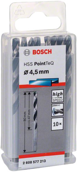

Набор сверл Bosch 2608577213 спиральных по металлу 4.5 мм 10 шт.