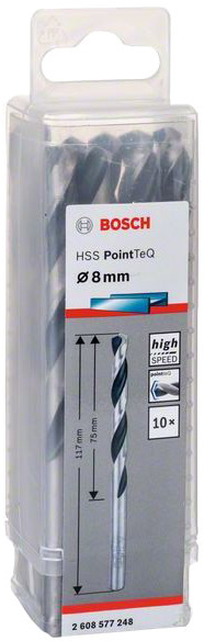 

Набор сверл Bosch 2608577248 спиральных по металлу 8 мм 10 шт.