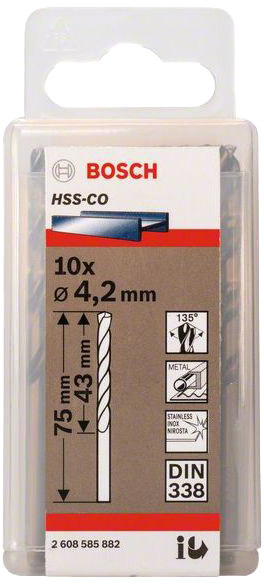 

Набор сверл Bosch 2608585882 спиральных по металлу 4.2 мм 10 шт.