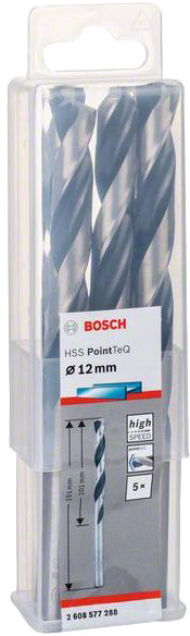 

Набор сверл Bosch 2608577288 спиральных по металлу 12 мм 5 шт.