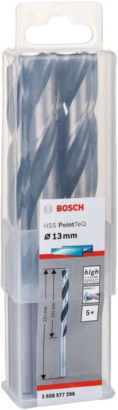 

Набор сверл Bosch 2608577298 спиральных по металлу 13 мм 5 шт.