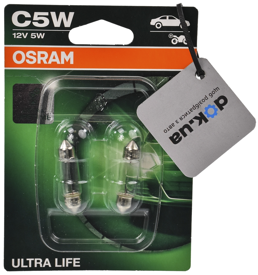 

Автолампа Osram 6418ULT02B Ultra Life C5W SV8,5-8 5 W прозрачная