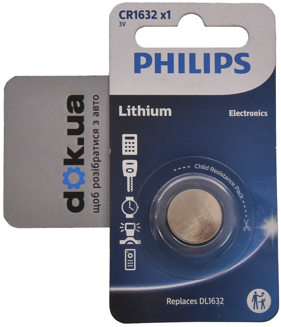 

Батарейка Philips Lithium Cell CR1632/00B CR1632 3 V 1 шт