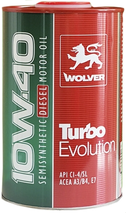 

Моторное масло Wolver Turbo Evolution 10W-40 полусинтетическое 4260360944413