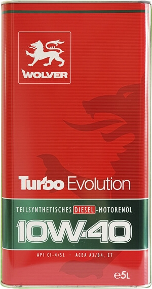 

Моторное масло Wolver Turbo Evolution 10W-40 полусинтетическое 4260360944420