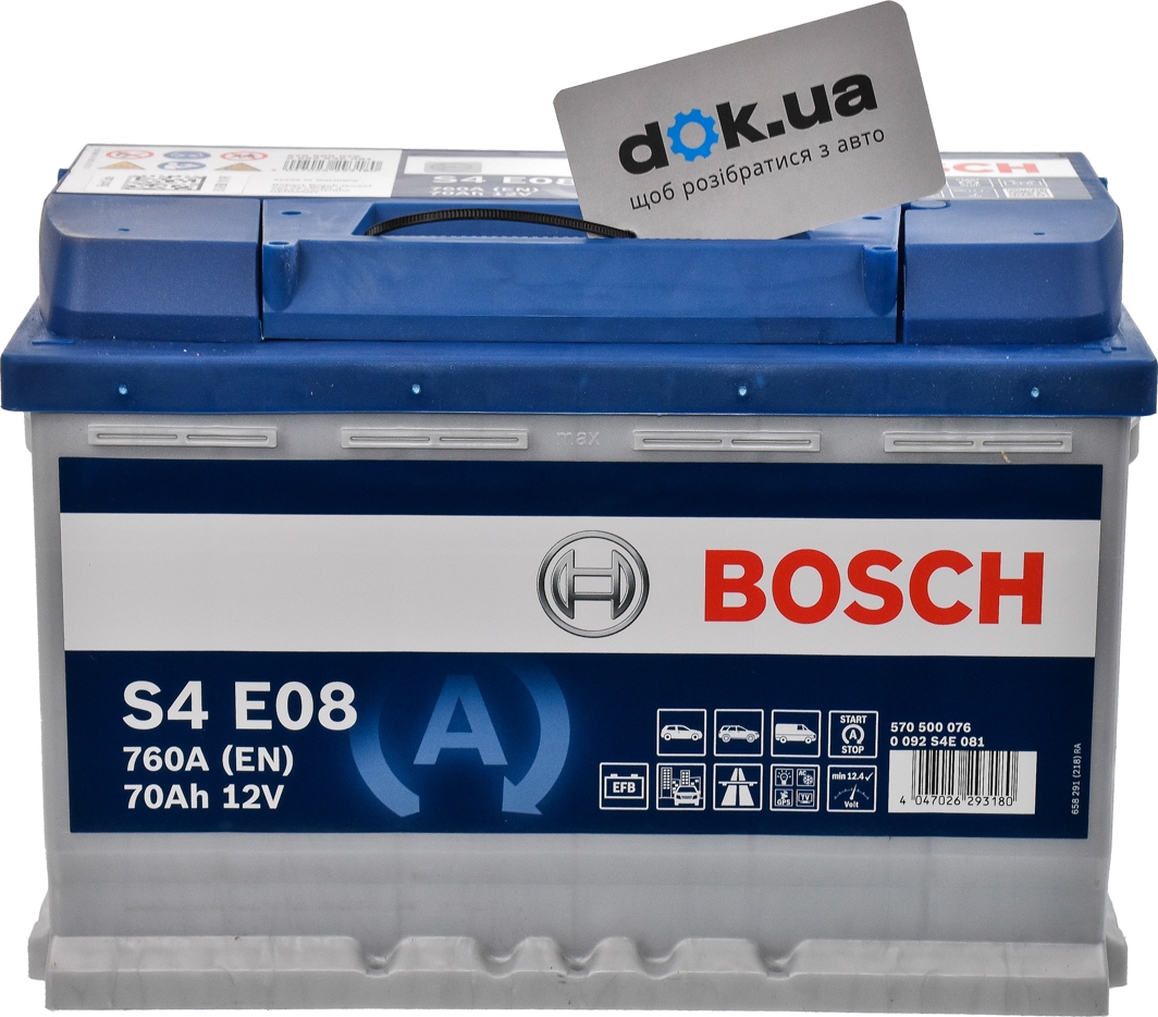 

Аккумулятор Bosch 6 CT-70-R S4 EFB 0092S4E081