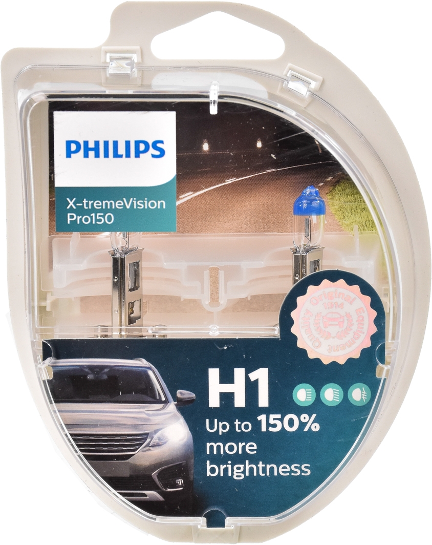 

Автолампы Philips 12258XVPS2 X-tremeVision Pro150 H1 P14,5s 55 W прозрачно-голубая