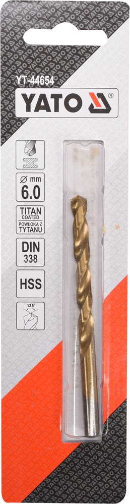 

Сверло Yato YT-44654 спиральное по металлу 6 мм