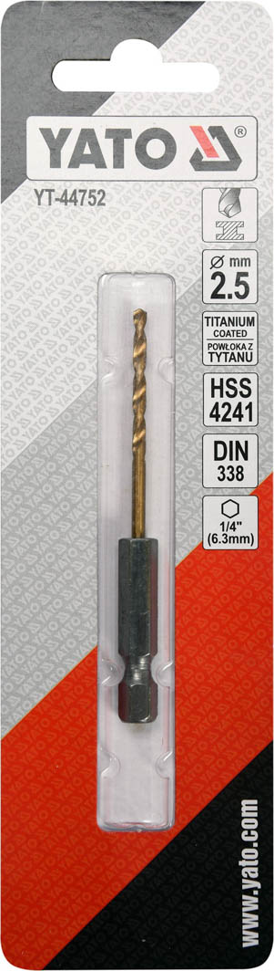 

Сверло Yato YT-44752 спиральное по металлу 2.5 мм