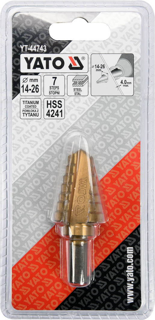 

Сверло Yato YT-44743 ступенчатое по металлу 14-26 мм