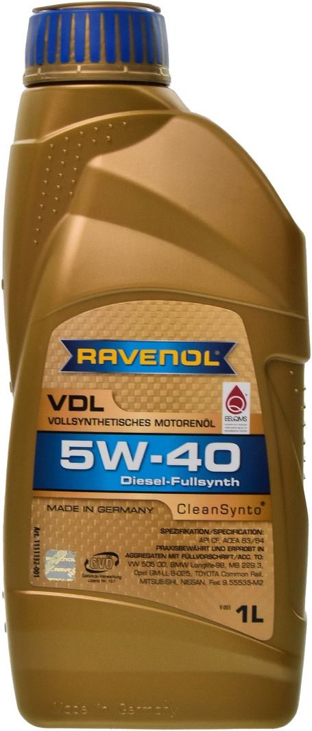 

Моторное масло Ravenol VDL 5W-40 синтетическое 11111321