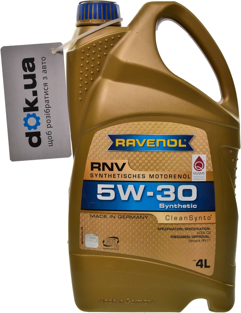 

Моторное масло Ravenol RNV 5W-30 синтетическое 1111114004