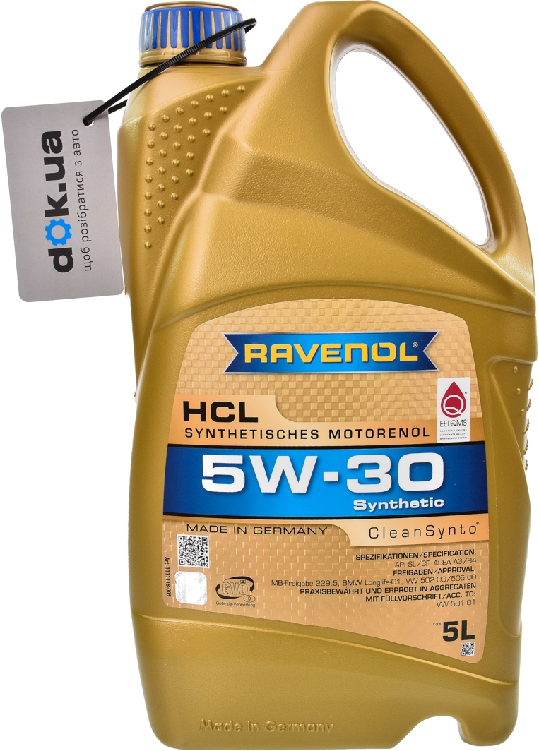 

Моторное масло Ravenol HCL 5W-30 синтетическое 1111118005