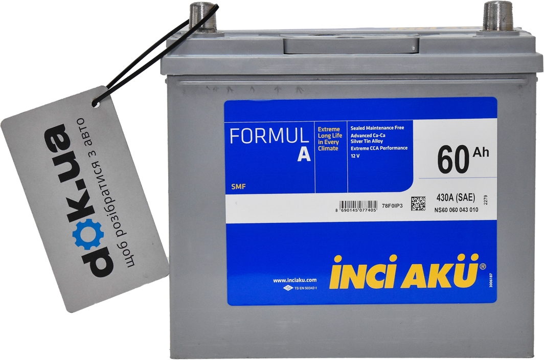 

Аккумулятор Inci Aku 6 CT-60-R Formul A Asia NS60060043010