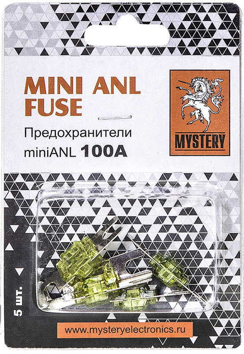 

Набор предохранителей Mystery FUSE100A ANL mini 100A 5 шт.