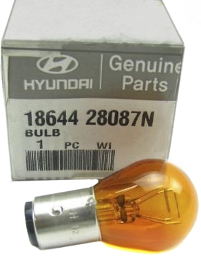 

Автолампа Hyundai / Kia 1864428087N PY27/7W BAY15d 27 W 8 W оранжевая