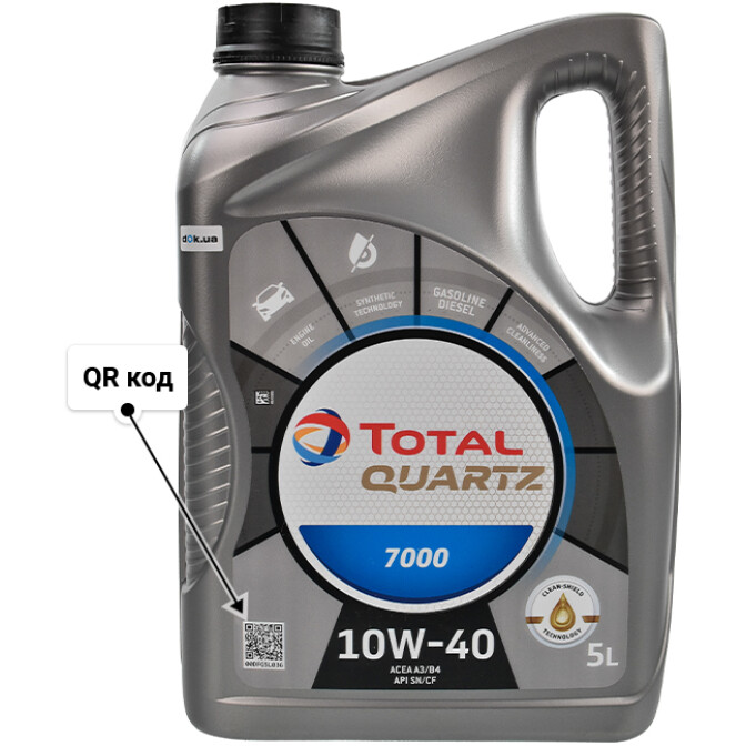 Моторное масло Total Quartz 7000 10W-40 для Rover 75 5 л