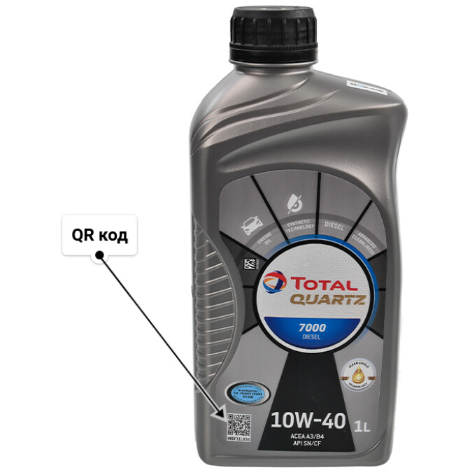 Моторное масло Total Quartz 7000 Diesel 10W-40 для Rover 25 1 л