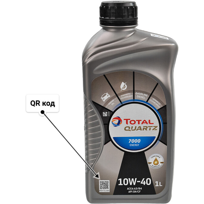 Моторное масло Total Quartz 7000 Energy 10W-40 для Fiat Multipla 1 л