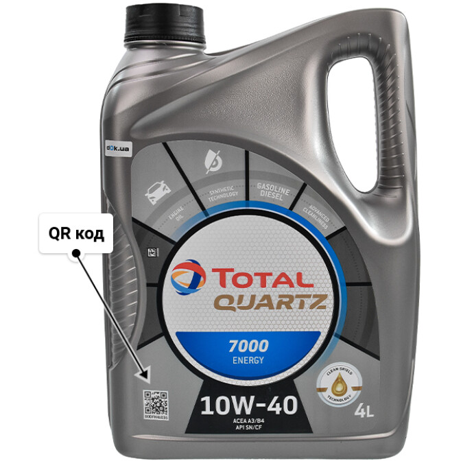 Моторное масло Total Quartz 7000 Energy 10W-40 для Citroen ZX 4 л